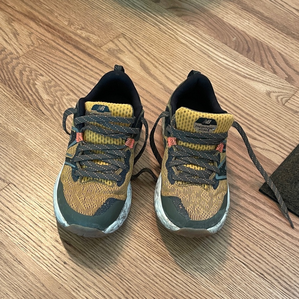 New Balance Mustard and Charcoal Sneakers